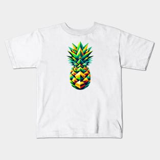 Tropical Pineapple Geometry: Vivid Mosaic Art Kids T-Shirt